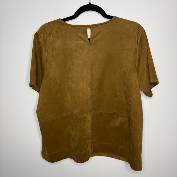 J. Jill Womens Brown Faux Suede Box Top Size Large - Picture 2 of 6
